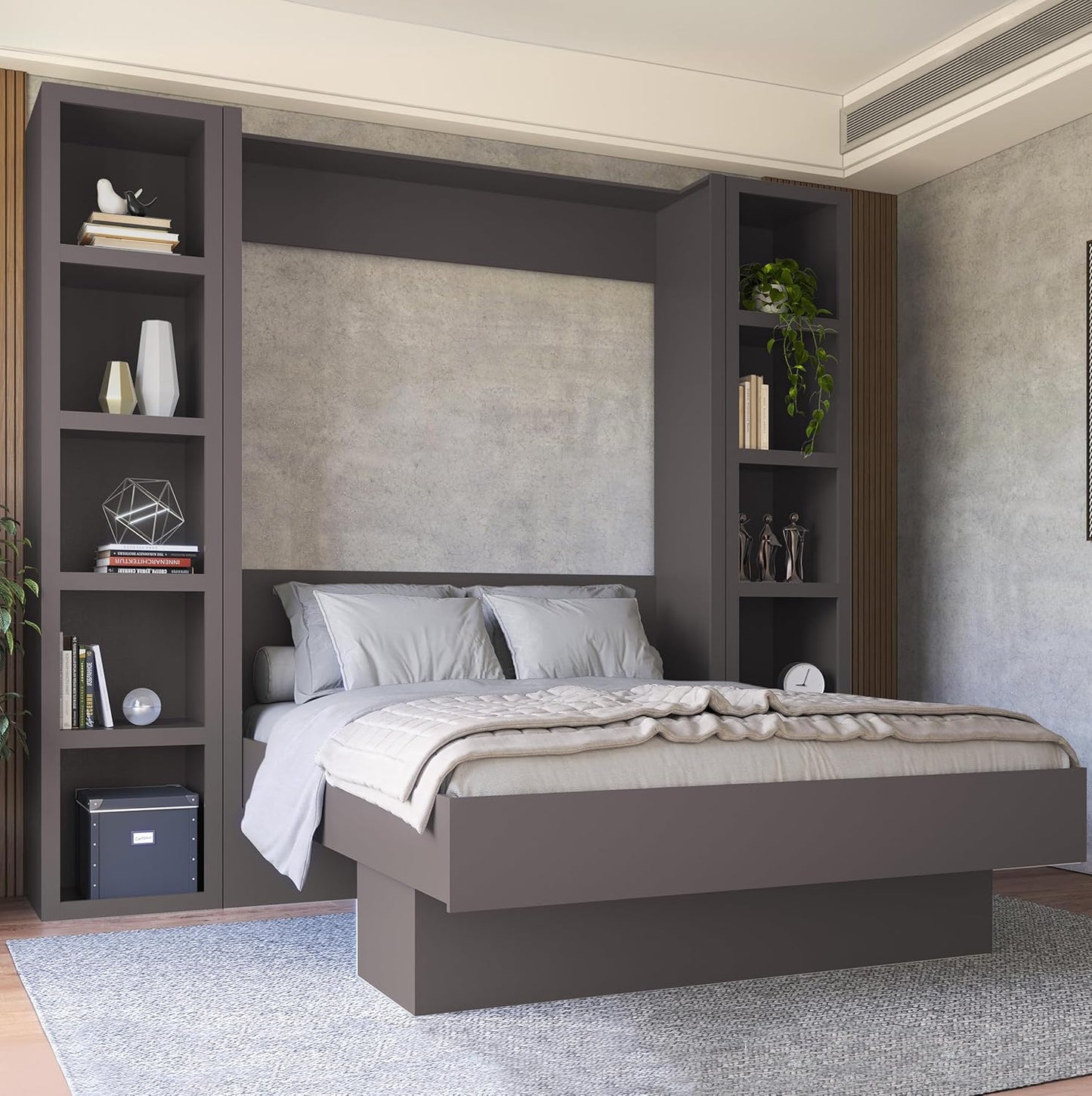 Oakland Living Dark Grey 91-in Tall Wooden Bookcase Shelf