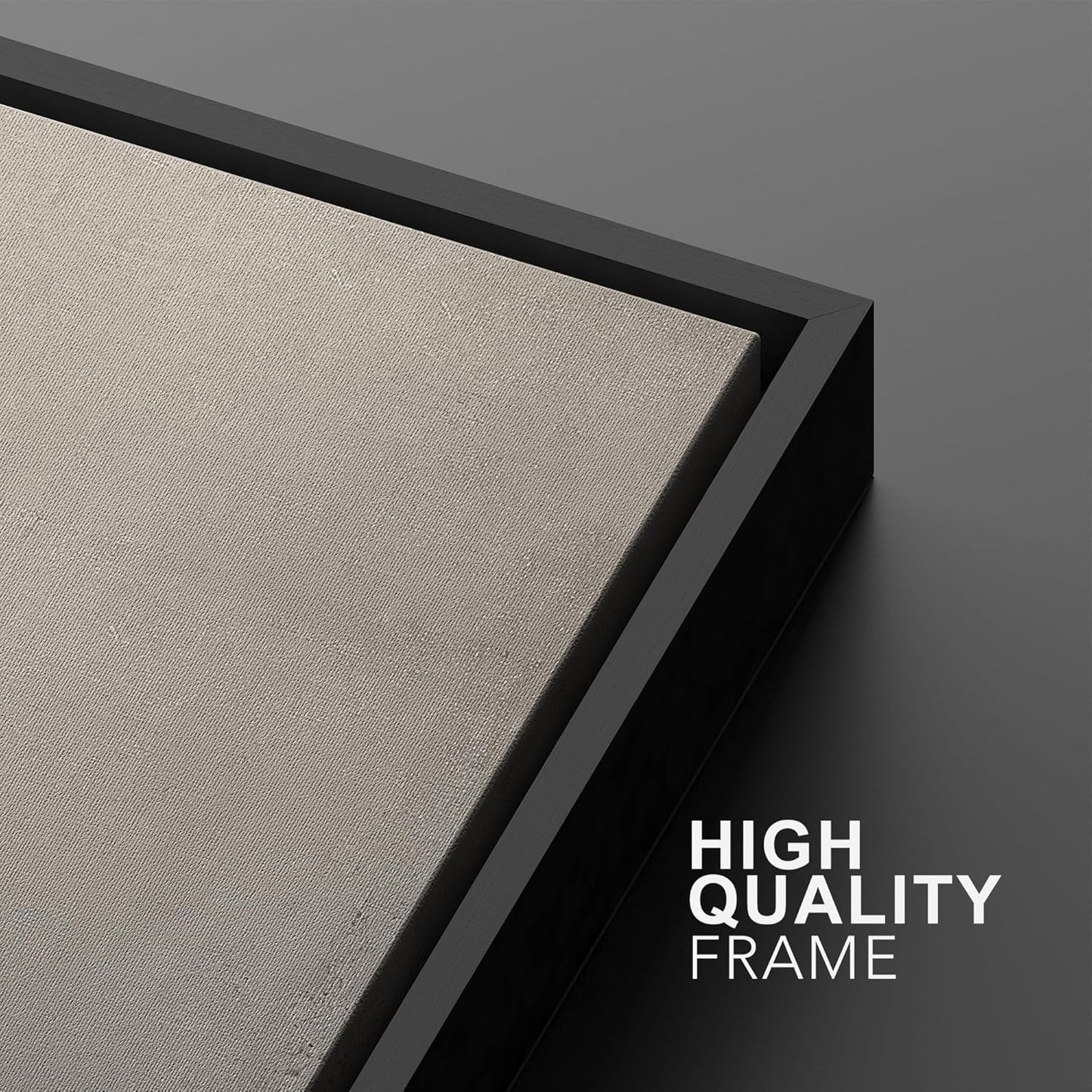 SIGNWIN Framed Canvas Print Wall Art Beige Gray Paint Strokes Abstract Grunge Landscape Prints Modern Art Minimalist Neutral Decor for Living Room, Bedroom, Office - 16"x24"x2 Black