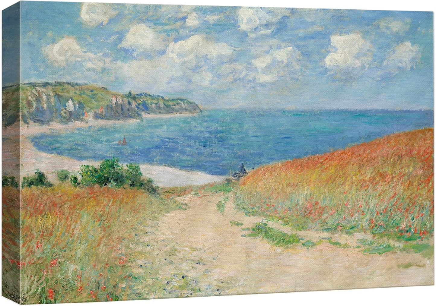 wall26 Path Through The Corn at Pourville by Claude Monet Giclee Canvas Prints Wrapped Gallery Wall Art | Stretched and Framed Ready to Hang - 32" x 48"