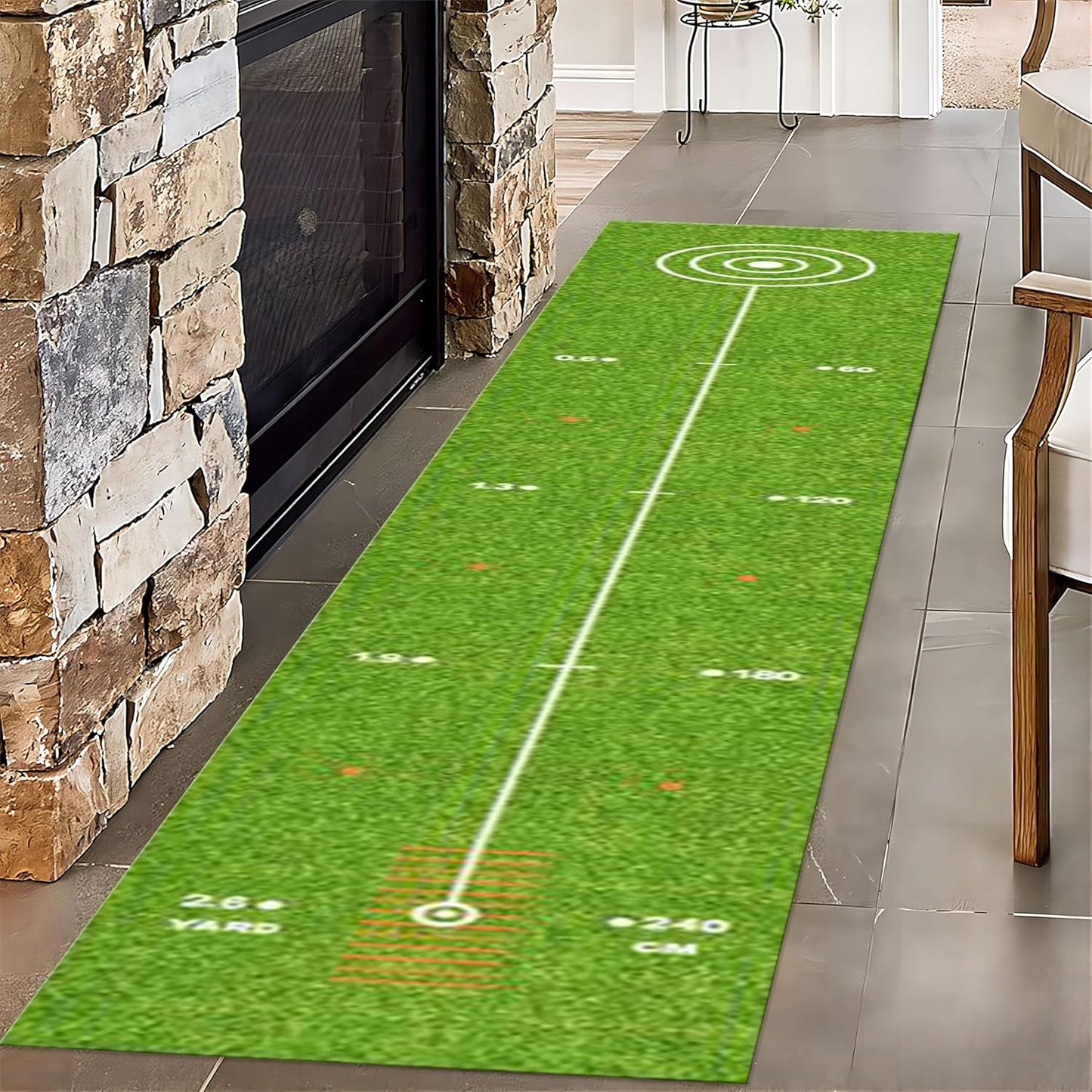 Golf Throw Carpet Runner for Entrance, 2x8ft, Sports Lawn Entrance Rug, Cozy Soft Home Decor Absorbent Kids Rugs, Foldable Washable Breathable Anti-Slip Rug for Front Door Dining Room