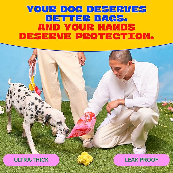 Dog Poop Bags Rolls 270 Count (18 Rolls) - 14" Long, Ultra-Thick, up to 300% Stronger Unscented Poop Dags for Dogs - Leak Proof Pet Waste Bags with 30% Plant-Derived Materials