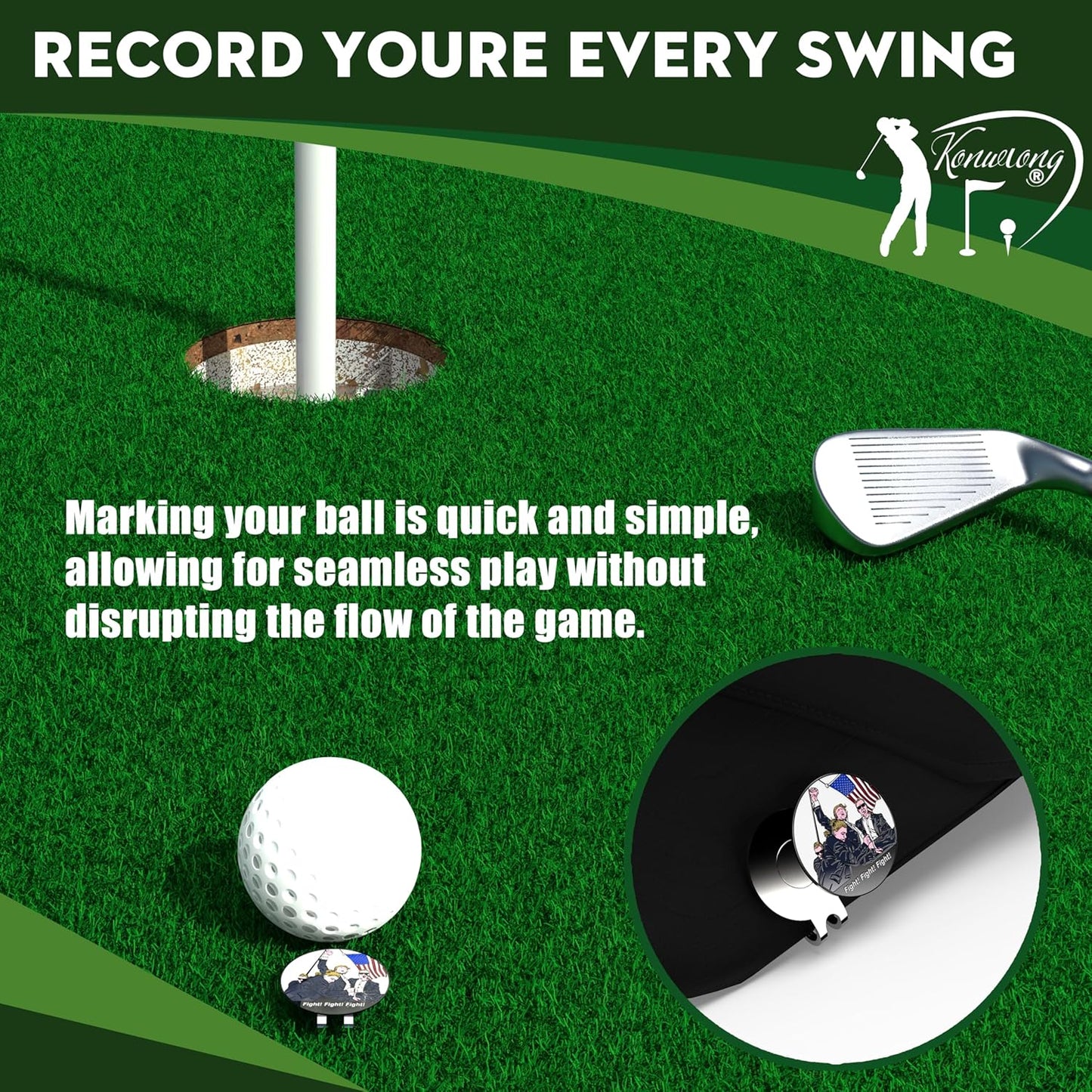 Funny Golf Ball Marker Magnetic Hat Clip for Putting Green | Cool Golf Accessories Golf Gadgets for Men and Women Unique | Personalized Golf Gag Gifts for Golfers Golf Lovers