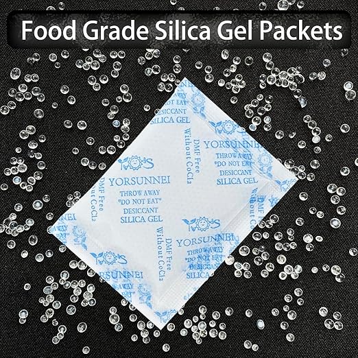 Silica Gel Packets, 5 Gram Desiccants Packs, Moisture Absorbers, Food Grade Silica Gel Desiccant for Storage, Silica Packets for Moisture Control[100 Packs]