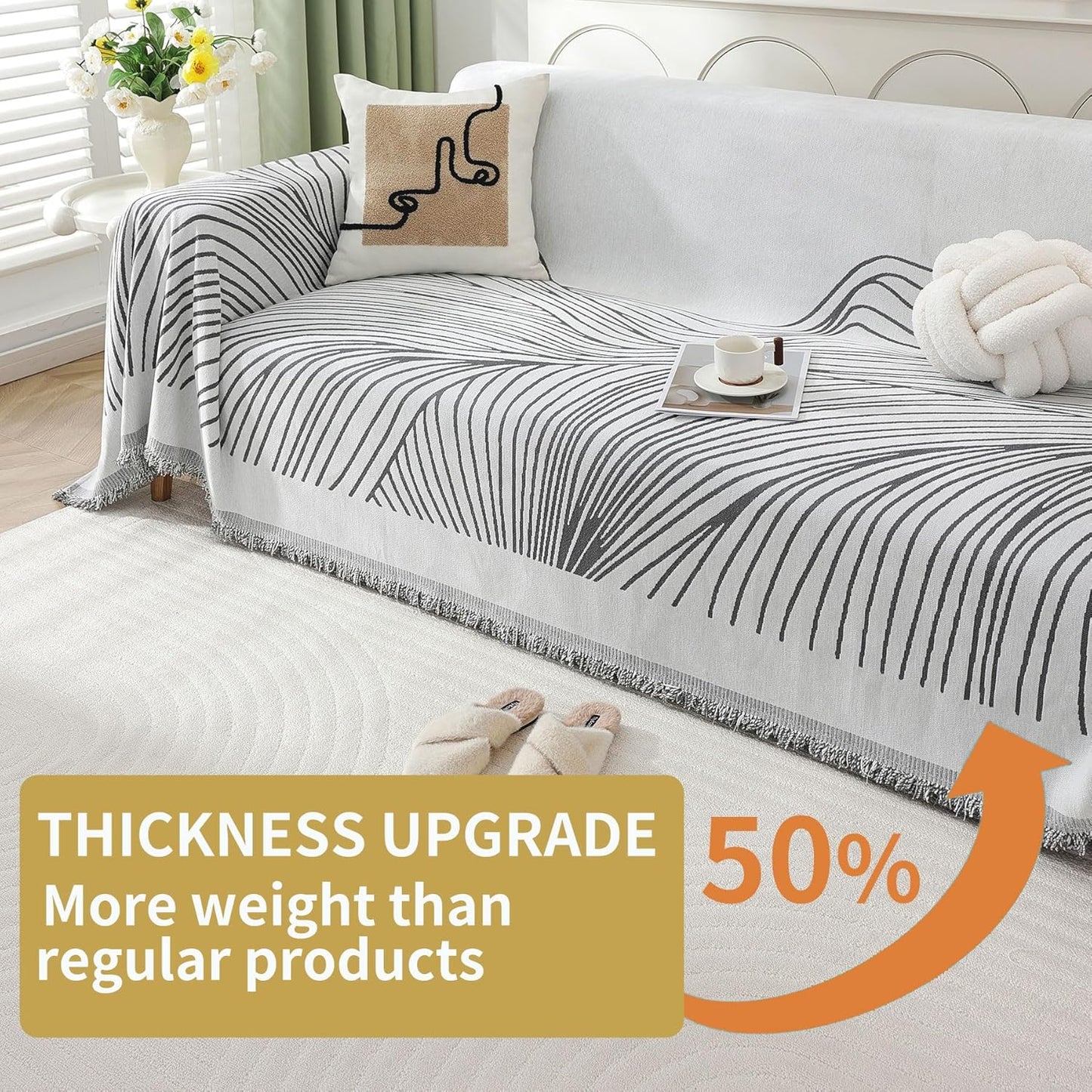 Non Slip Sofa Covers Couch Covers for 3 Cushion Couch Sofa Pet Friendly Washable Couch Covers for Sofa, Soft Thick Sectional Couch Covers L Shape Furniture Protector for Kids, Dogs 91" X134"
