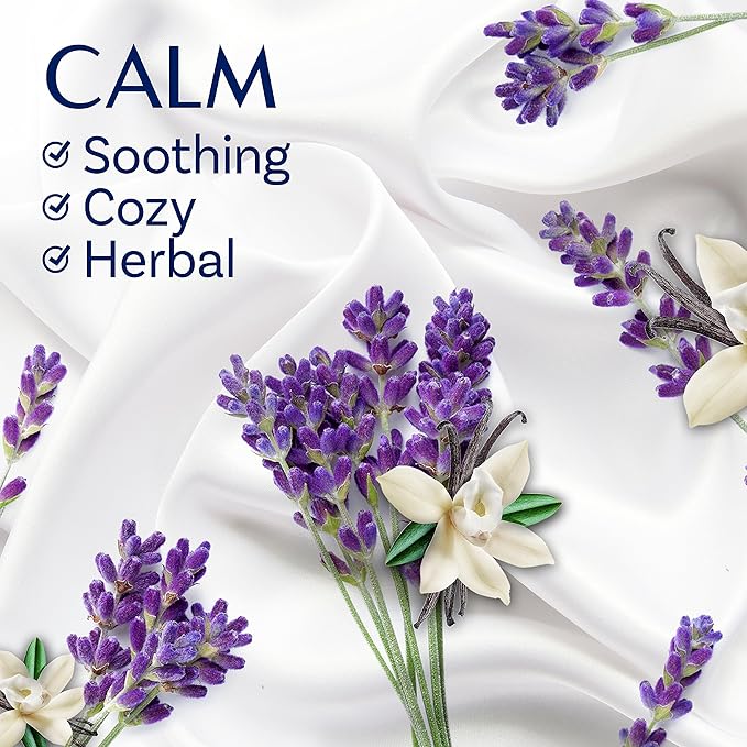 Downy CALM, Mega Dryer Sheets, Laundry Fabric Softener, Lavender and Vanilla Bean, 180 Count