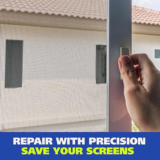 Screen Repair Tape – Fiberglass Mesh, Strong Adhesive, Weather-Resistant Window & Door Screen Patch – Easy to Use, Durable Screen Repair Kit for Holes & Tears