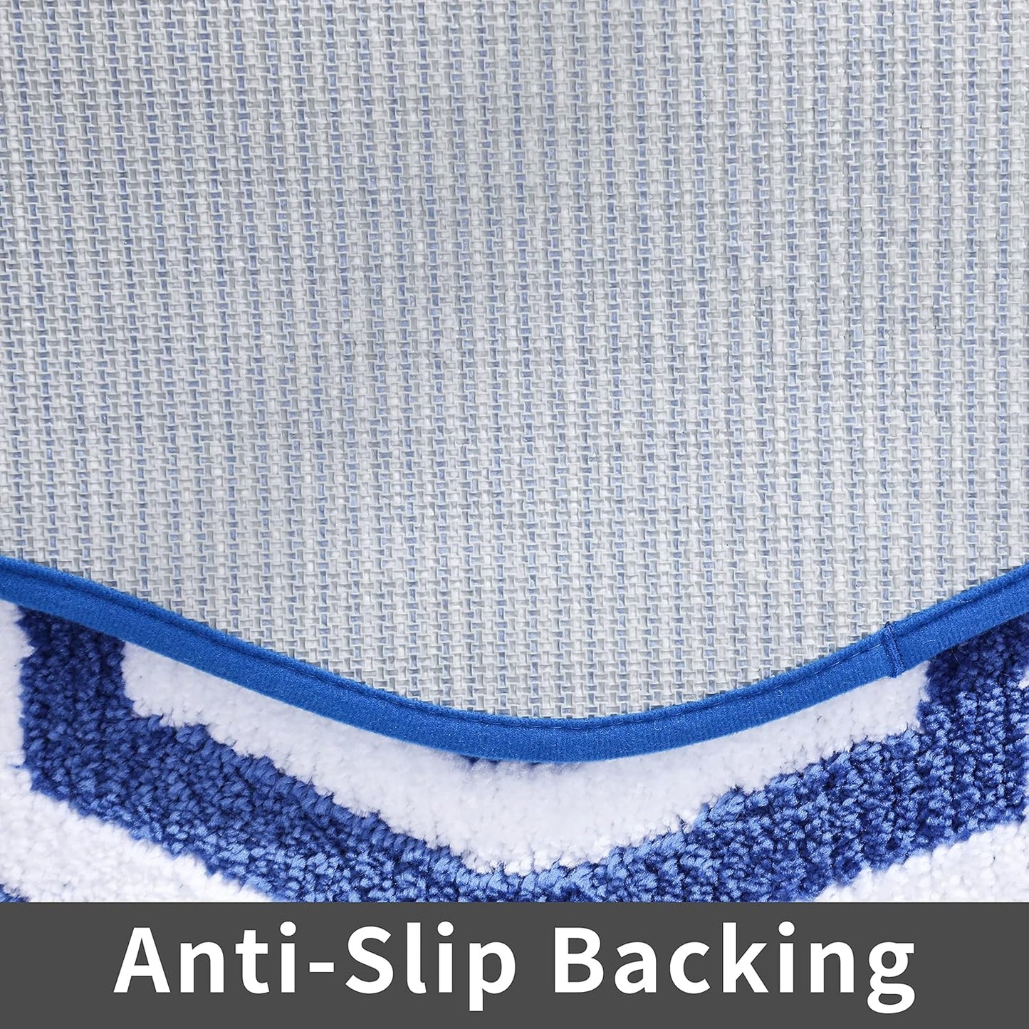 COSY HOMEER Extra Thick Bath Linen Sets Rugs - Anti-Slip Bath Mats Soft Plush 100% Strong Polyester Living Room Bathroom Water Absorbent(Blue,17x27 - Inches)