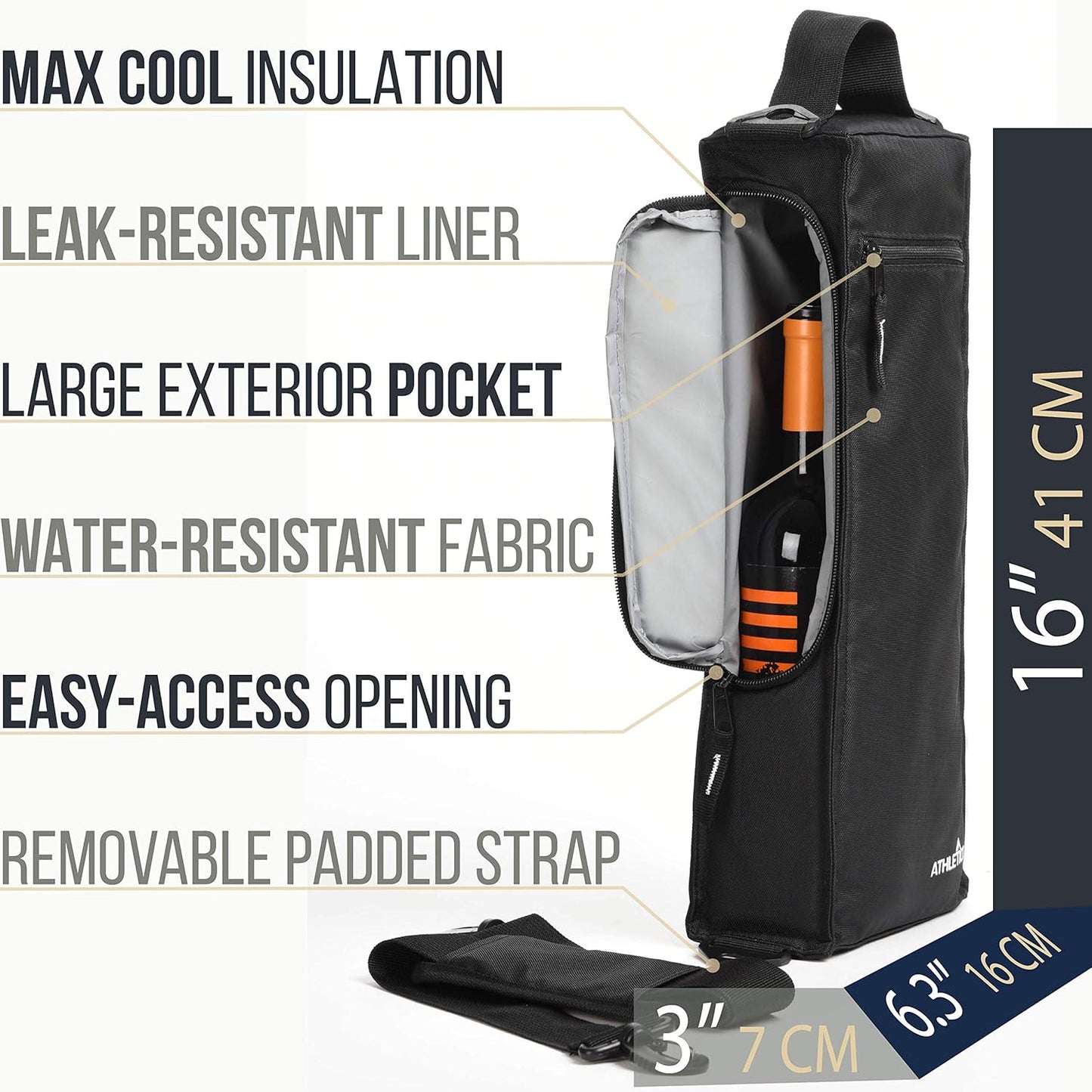 Athletico Golf Cooler Bag - Soft Sided Insulated Cooler Holds a 6 Pack of Cans or Two Wine Bottles