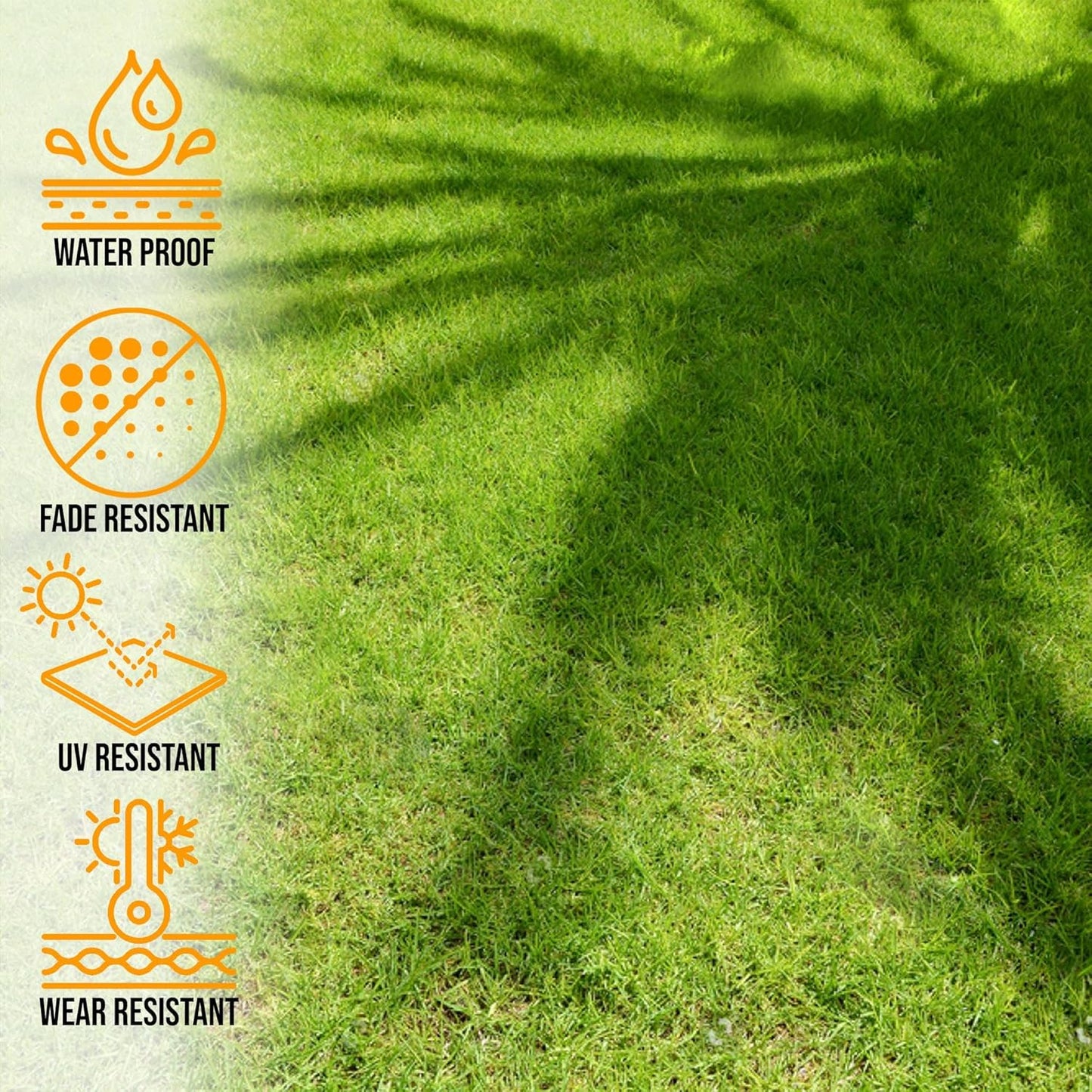 Ottomanson 2'7" x 40' Artificial Faux Grass Rug - Realistic Turf with UV Protection - Perforated for Easy Drainage - Durable, Hose-Off Synthetic Lawn Carpet for Indoor & Outdoor Use, Green