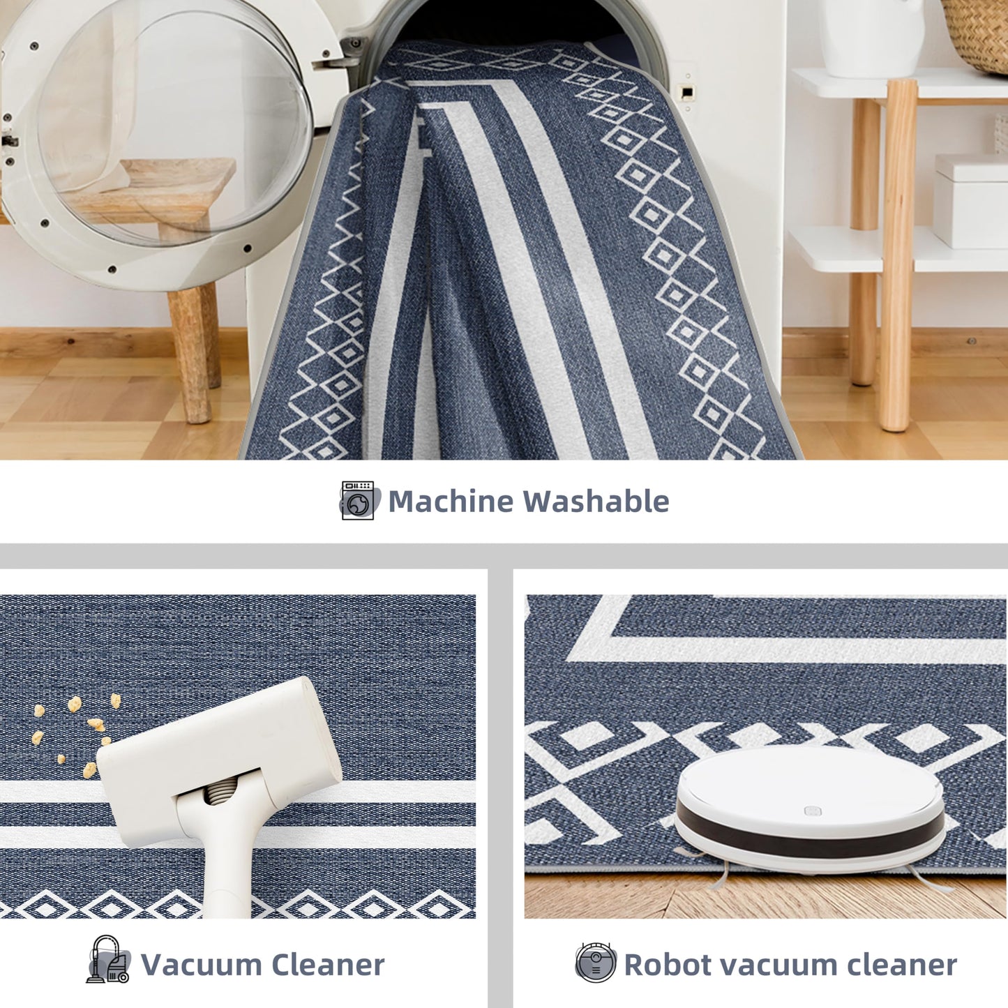 Arenarug Outdoor Patio Rug, Outside Rectangular Carpet, Moroccan Geometric Rugs, Washable Large Indoor Outdoor Rug 8x10 Mats for RV, Picnic, Backyard, Deck, Balcony, Porch, Beach