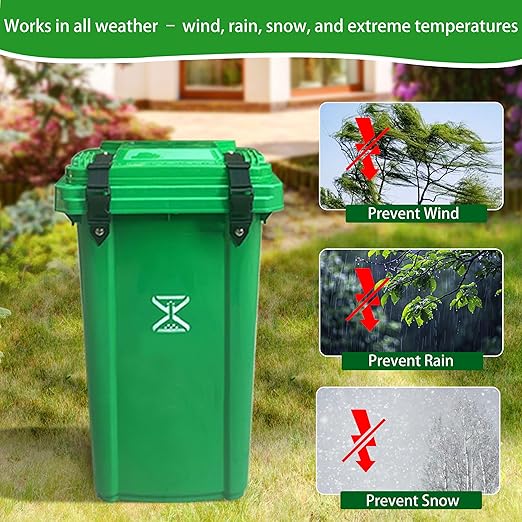 Trash-Can Lock for Animals: Garbage Can Lid Locks for Raccoon,Bear and Dog - 4 Pack