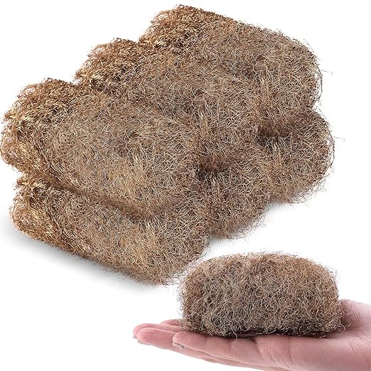6 Pcs Fine Grade Bronze Wool Pads 0.7 Ounce Hand Pad Brass Wool Copper Soft and Reusable Bronze Pads for Polish, Smooth, Stand Strip Wood and Metals Surfaces