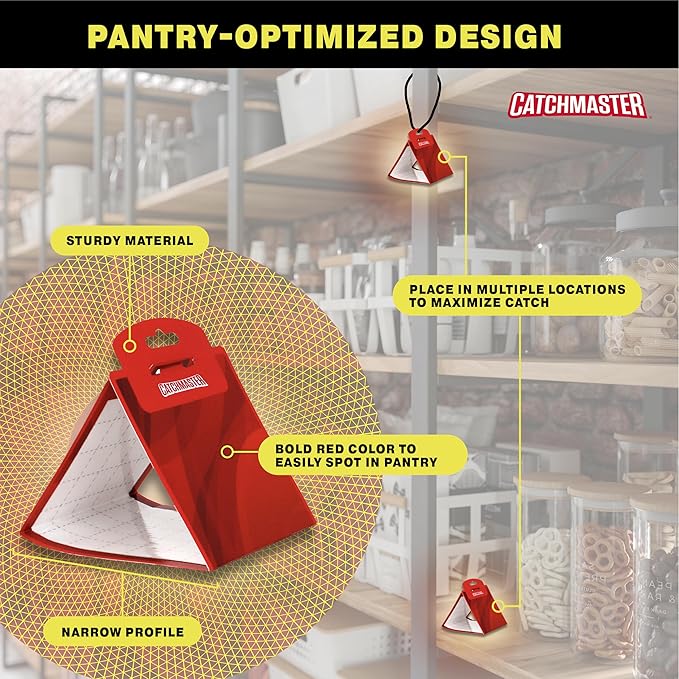 Catchmaster Pantry Moth Traps with Premium PheroGuard Technology – XL, Extra-Strength Glue – Traps & Eliminates Moths – Protects Pantry, Cabinets & Food Storage – 6-Pack
