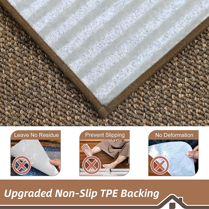 BEQHAUSE Stair Treads for Wooden Steps 28inX9in, Carpet Stair Treads Non Slip Indoor, Machine Washable Stair Runners for Kids Elders and Pets, Carpet for Stair Rugs Mat, TPE Backing, 15pcs, Brown