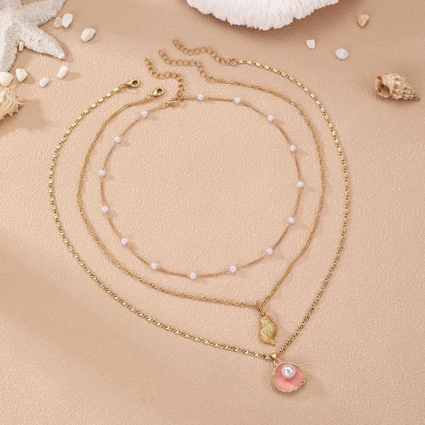 Drogomen Seashell Necklace for Women Shell Conch Pearl Choker Necklaces Beach Accessories Sea Shell Necklace Hawaiian Summer Beach Jewelry for Women Vacation (BP)