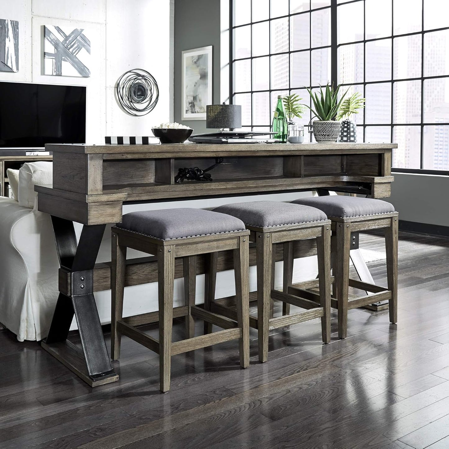 Liberty Furniture Industries Sonoma Road Console Stool, W17 x D17 x H26, Light Brown