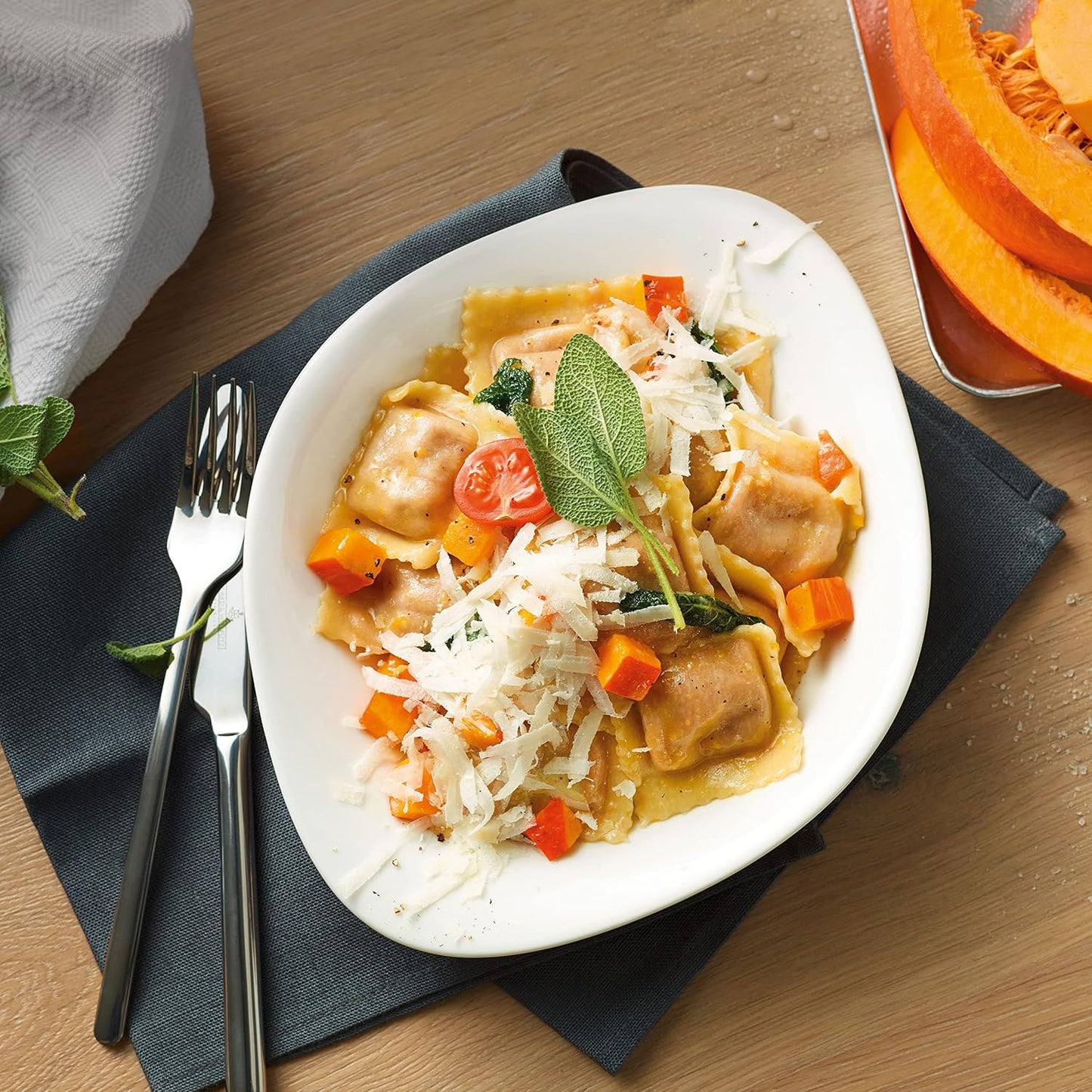 Villeroy & Boch Vapiano Pasta Bowl Set of 2, Premium Porcelain, Made in Germany, White