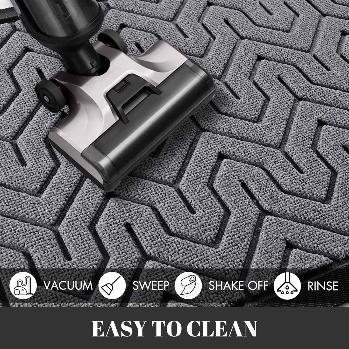 Yimobra 72x24 Indoor Outdoor Runner Rug, Heavy-Duty Entrance Mat for High Traffic Areas, Commercial Grade Welcome Door Mat, Easy Clean Grey