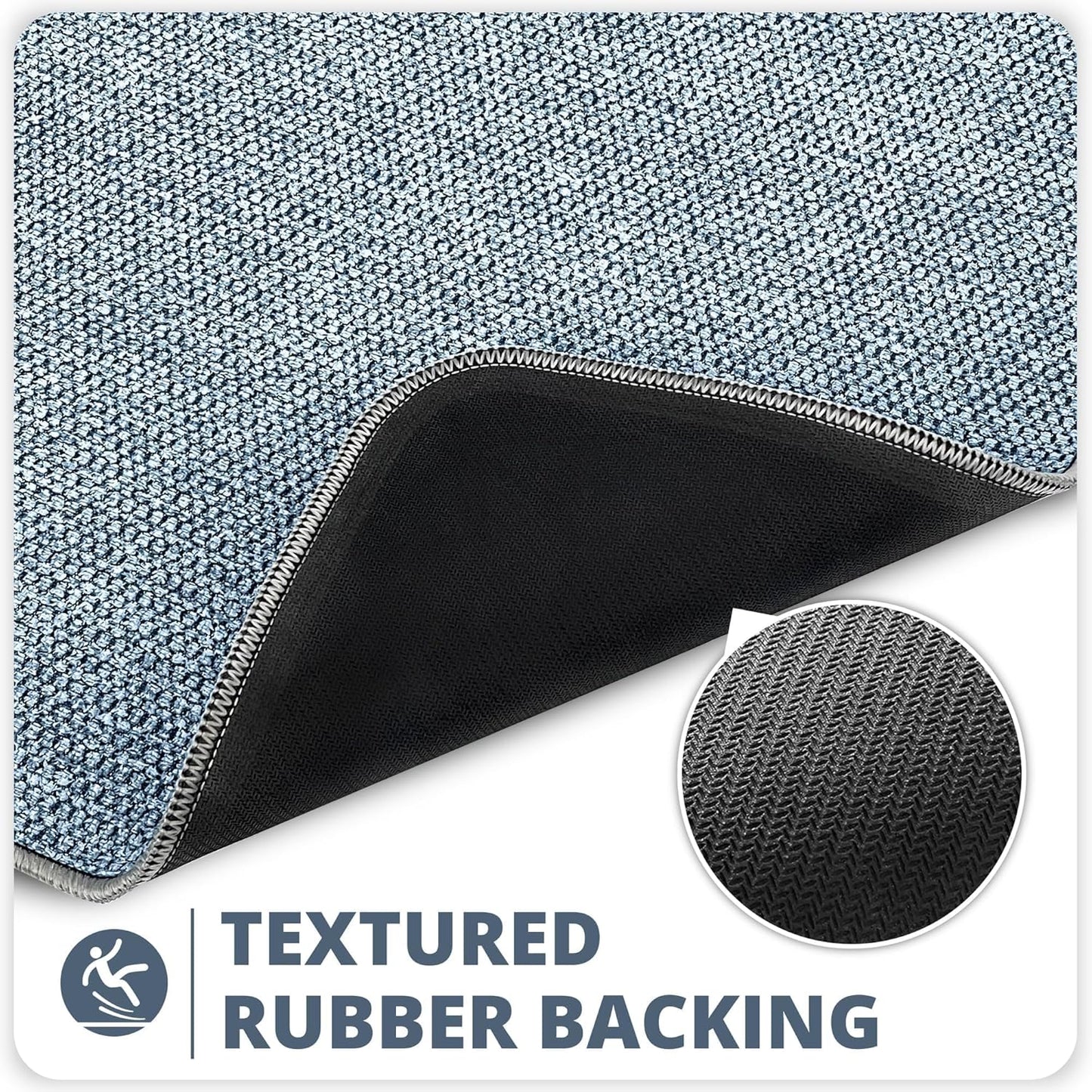 Toilet Rugs U Shaped Bathroom Rug,Machine Washable Non Slip Quick Dry Super Absorbent Ultra Thin Toilet Mats for Bathroom Toilet.Blue,1'8"x2'(20x24inch)
