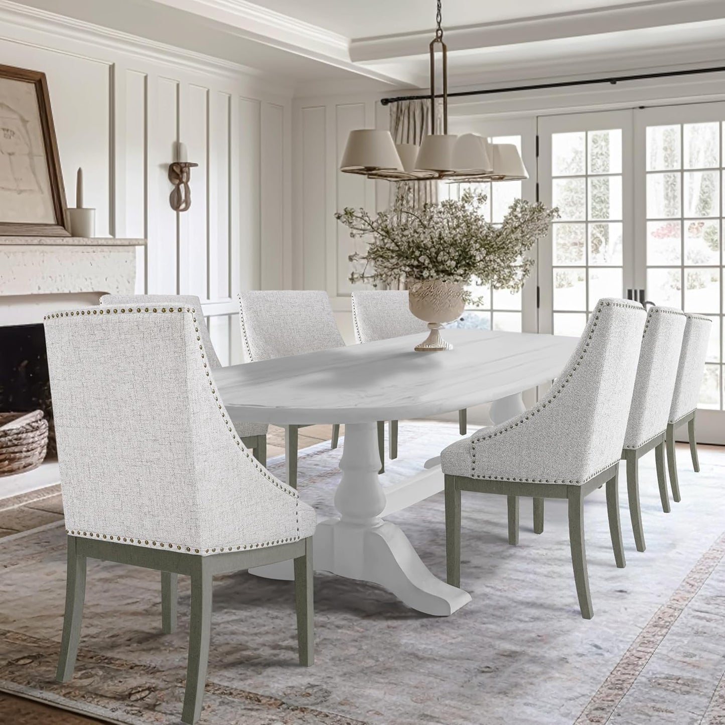 HomePop Home Decor | Upholstered Anywhere Dining Chair | Accent Chairs for Living Room & Bedroom | Decorative Home Furniture - Neutral Textured Solid (Single Pack)