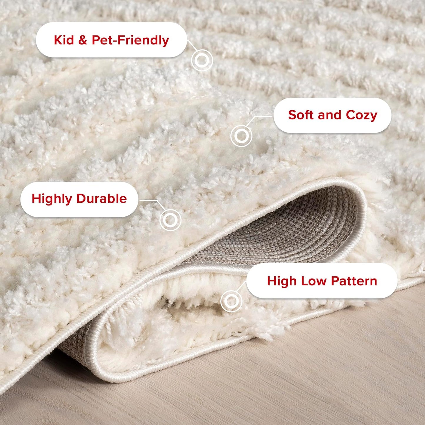 nuLOOM Gloria Abstract Shag Area Rug, 12x15, Beige