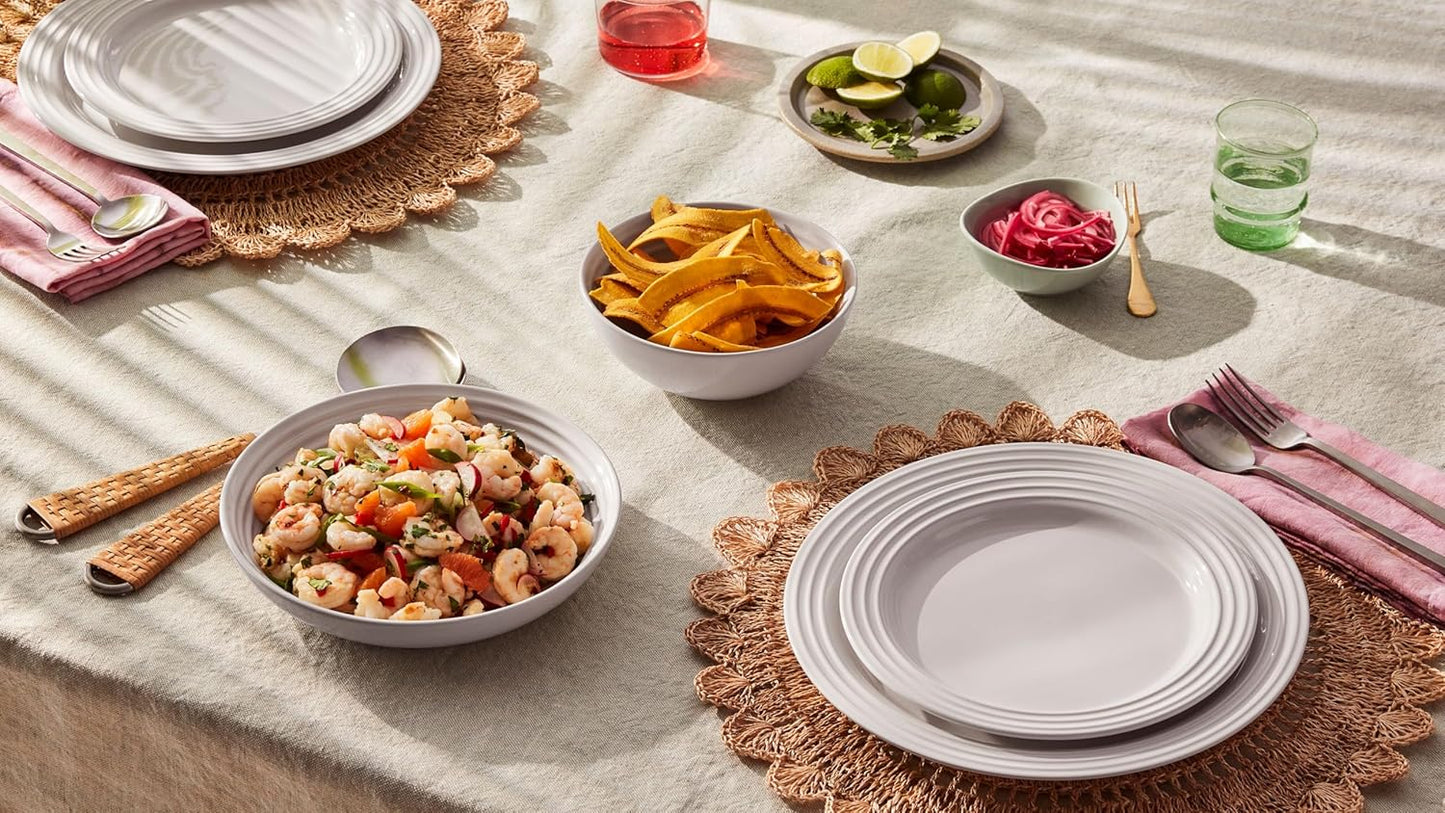 Le Creuset Stoneware Set of 4 Pasta Bowls, 9.75" each, White