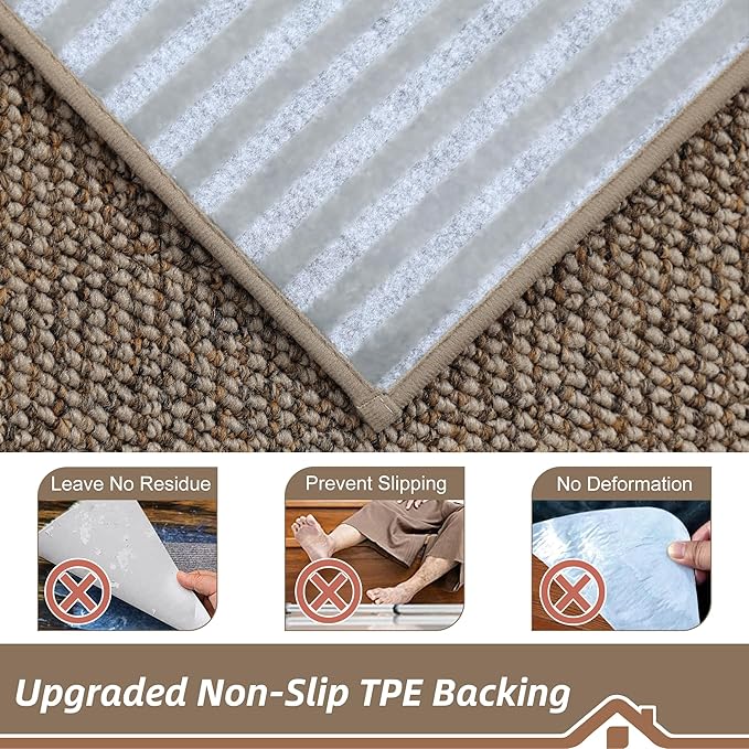 BEQHAUSE Stair Treads for Wooden Steps 28inX9in, Carpet Stair Treads Non Slip Indoor, Machine Washable Stair Runners for Kids Elders and Pets, Carpet for Stair Rugs Mat, TPE Backing, 15pcs, Taupe