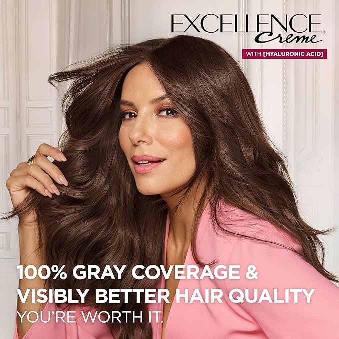 L'Oreal Paris Excellence Crème Permanent Hair Dye, Triple Care Hair Color with Pro-Keratine Complex for 100% Gray Hair Coverage, 6A Light Ash Brown, 1 Kit