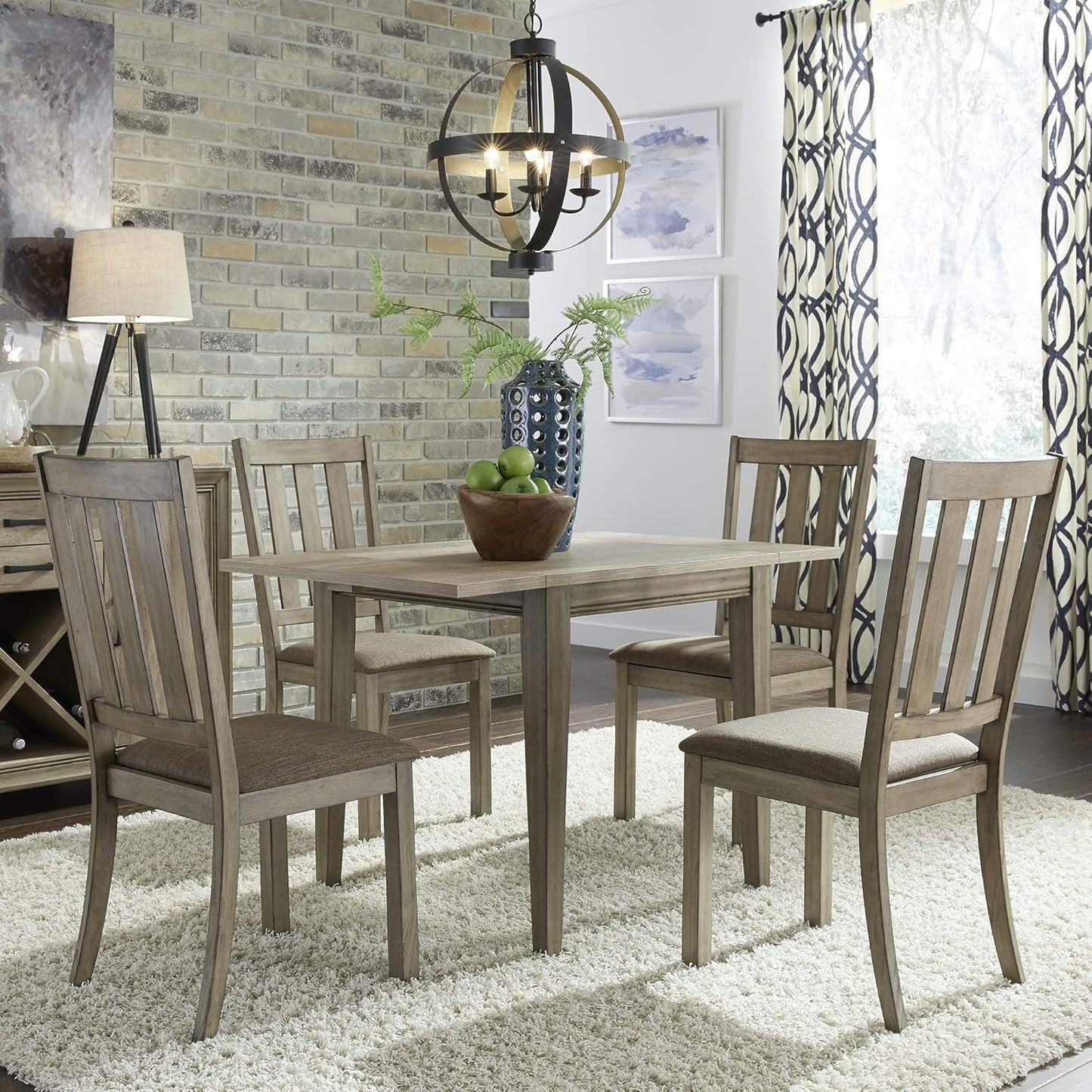 Liberty Furniture Industries Sun Valley 5 Piece Drop Leaf Set, W47 x D29 x H30, Light Brown