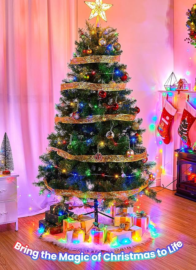 Minetom Fairy Lights with Remote, 66 Feet 200 Led Firefly String Lights Plug in for Bedroom Home Wall Ceiling Christmas Tree Wreath Craft Wedding Party Indoor Outdoor Decoration, Multicolor