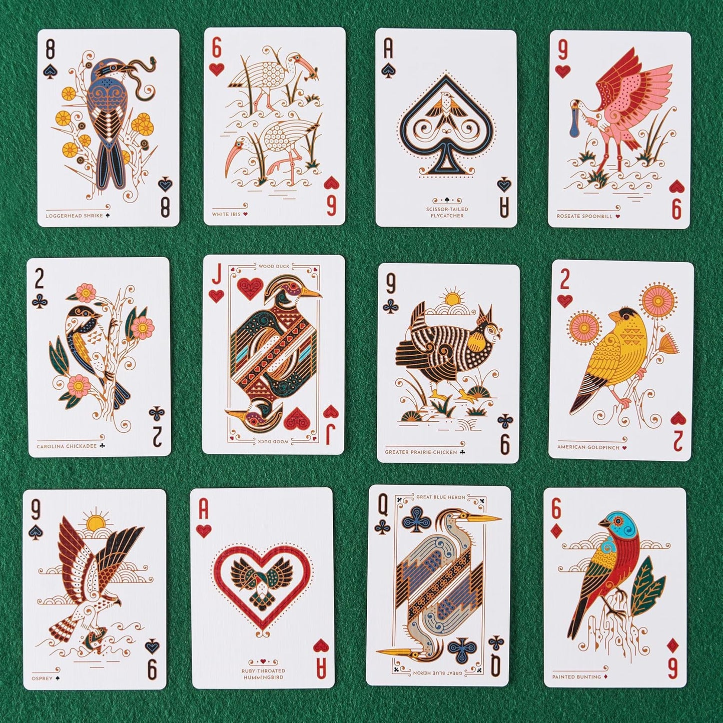 Bird in The Hand Themed Playing Cards | 54 Pieces of Stunning Custom Art | Unique Bird on Every Card in The Deck