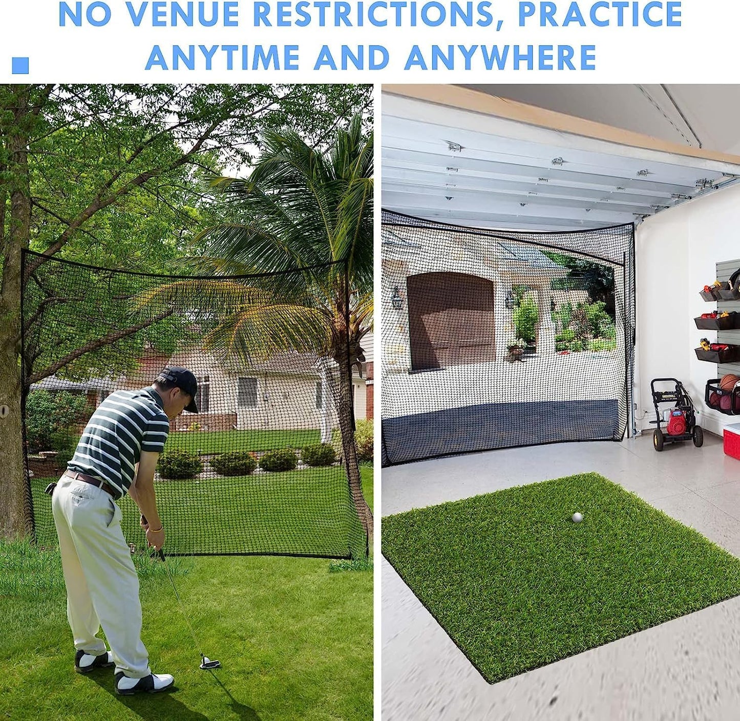 Golf Net,10Ft,15Ft,20Ft,25Ft, 30Ft, 40Ft Golf Practice Net,Sports Practice Barrier Net, Heavy Duty Ball Netting Golf Hitting Net, DIY Ball Net,Baseball Net Hockey Net and Chipping Net