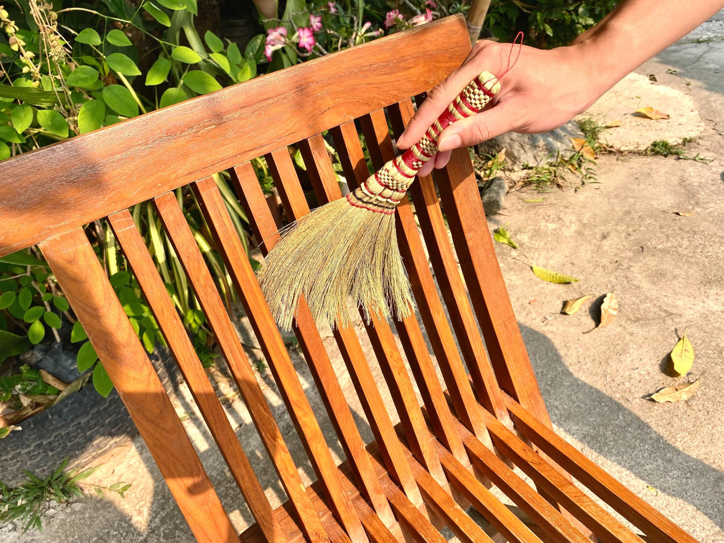 2 Piece Small Whisk Broom Handheld Brush Whisks Away Dust, Dirt & Debris Brush Hanger for Easy Storage Perfect for Indor Outdoor and Car - Short of Asian Whisk Broom (staw soft broom)