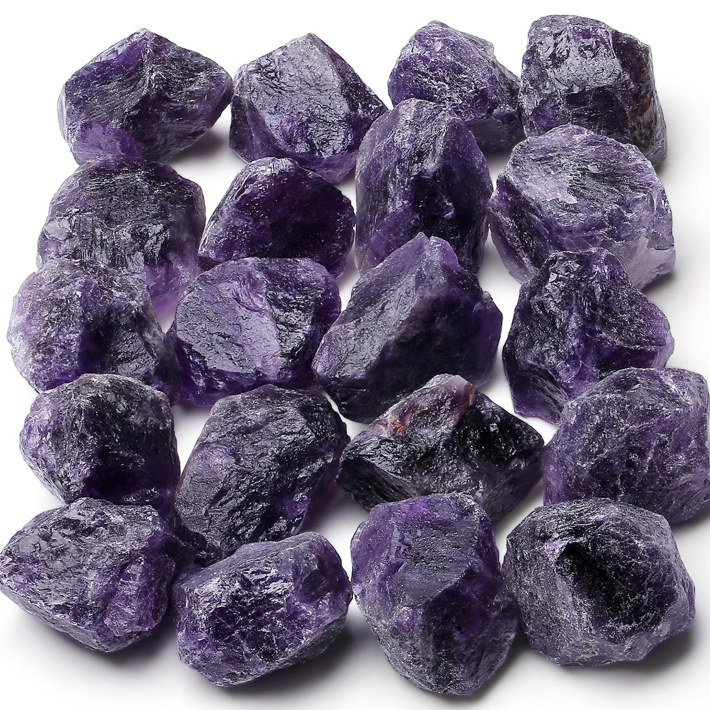 MAIBAOTA Natural Amethyst Crystal Rocks Raw Healing Crystals Bulk 1" Raw Rough Gemstones Rocks for Tumbling Polishing Cutting Reiki Witch Quartz Crystal Stones