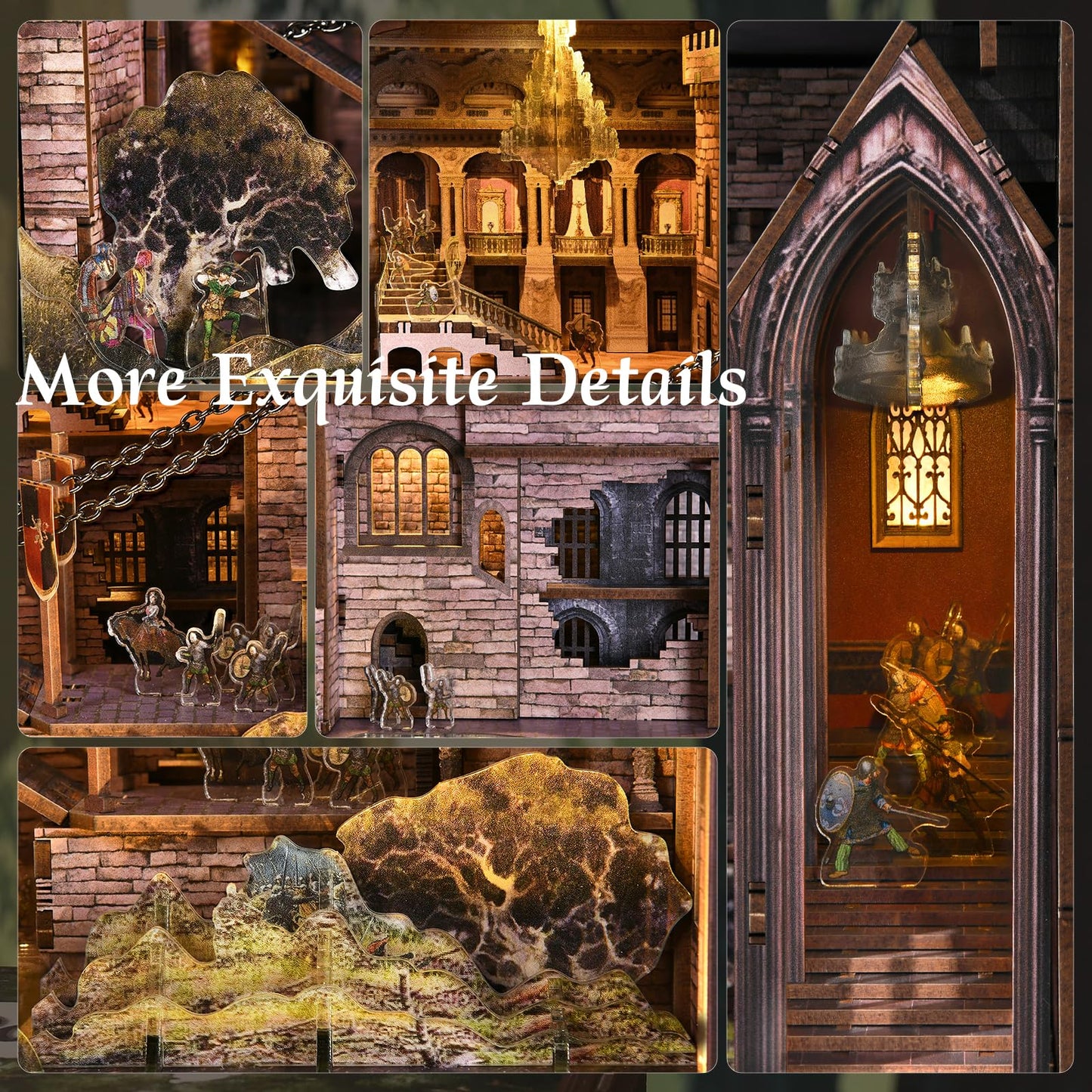 MiniCity DIY Book Nook Kit - Easy DIY Wooden Miniature Kit with LED Lights, Tools & Dustcover for 15+ (Robin Hood)