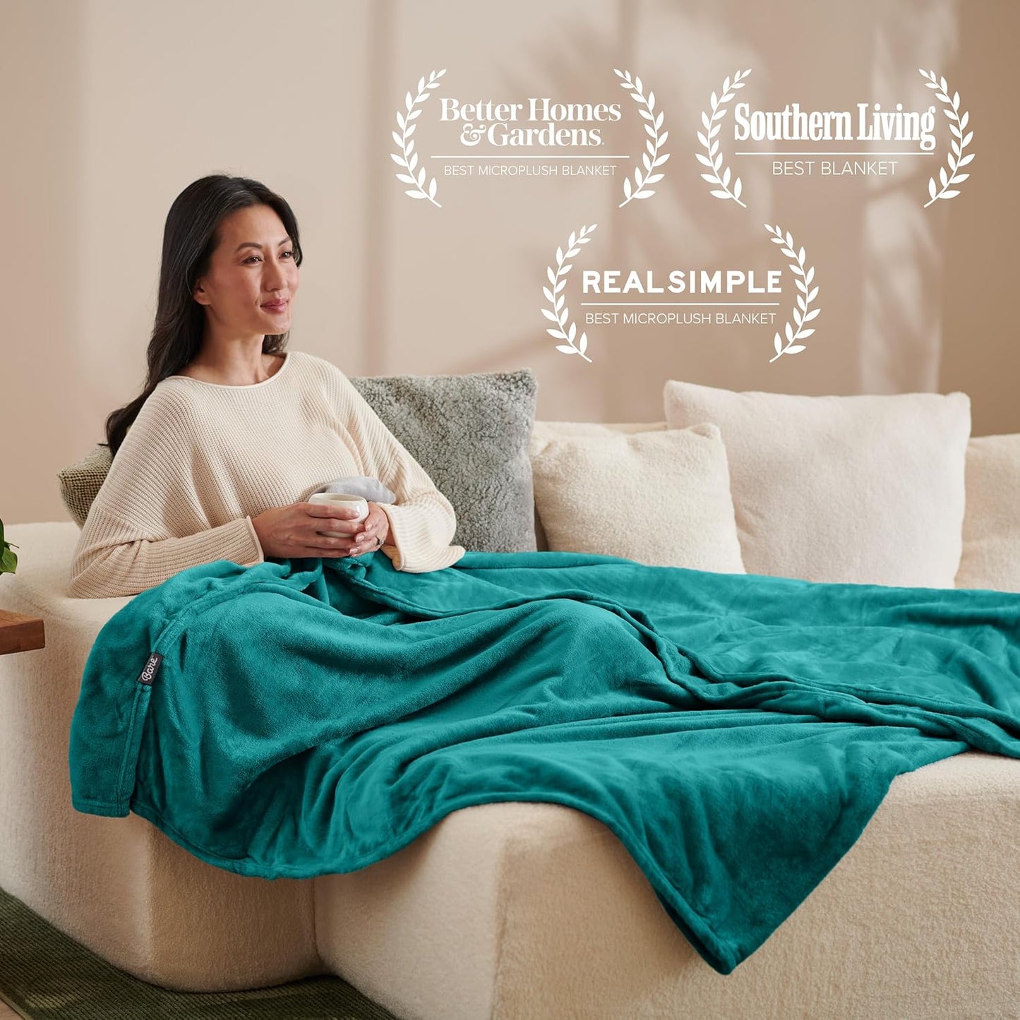 Bare Home Fleece Blanket - Twin/Twin Extra Long - Ultra-Soft Lightweight for Bed, Sofa, and Couch - Luxury Microplush - Cozy Warm Blanket (Twin/Twin XL, Emerald)