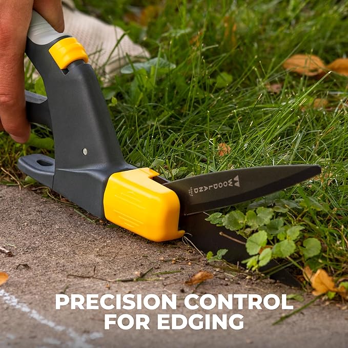 Woodland Tools Heavy Duty Rotating Grass Shears – 180 Degree Pivoting Head, Non Stick Steel Blades, Ergonomic Grip, Manual Grass Clippers for Trimming Around Beds, Walkways, and Edges