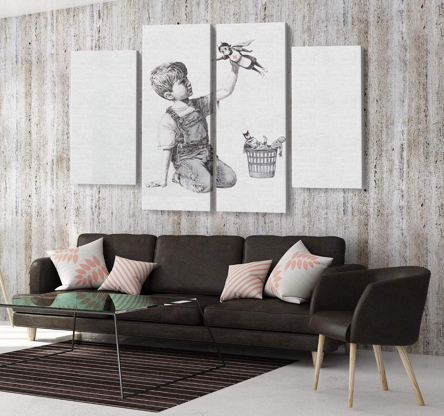 Banksy Super Nurse Hospital Canvas Art Wall Art Home Decor - Various Sizes (4 Pieces Large)
