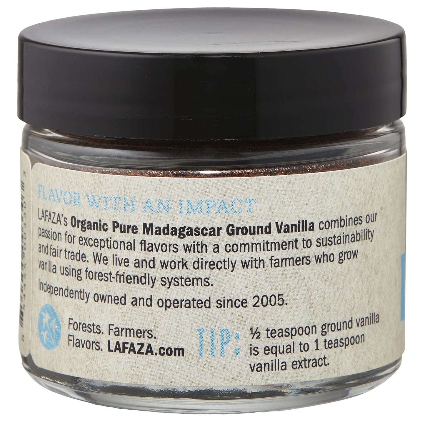 Lafaza Organic Madagascar Bourbon Pure Ground Vanilla Bean Powder, 1oz