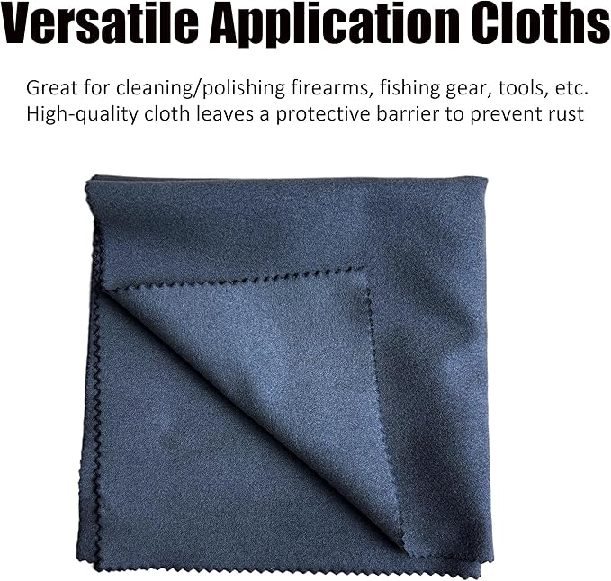 Silicone Gun Cleaning Cloth Set, 12 x 12 inch, 5-Pack, Gray, Lint-Free for Firearms and Tools
