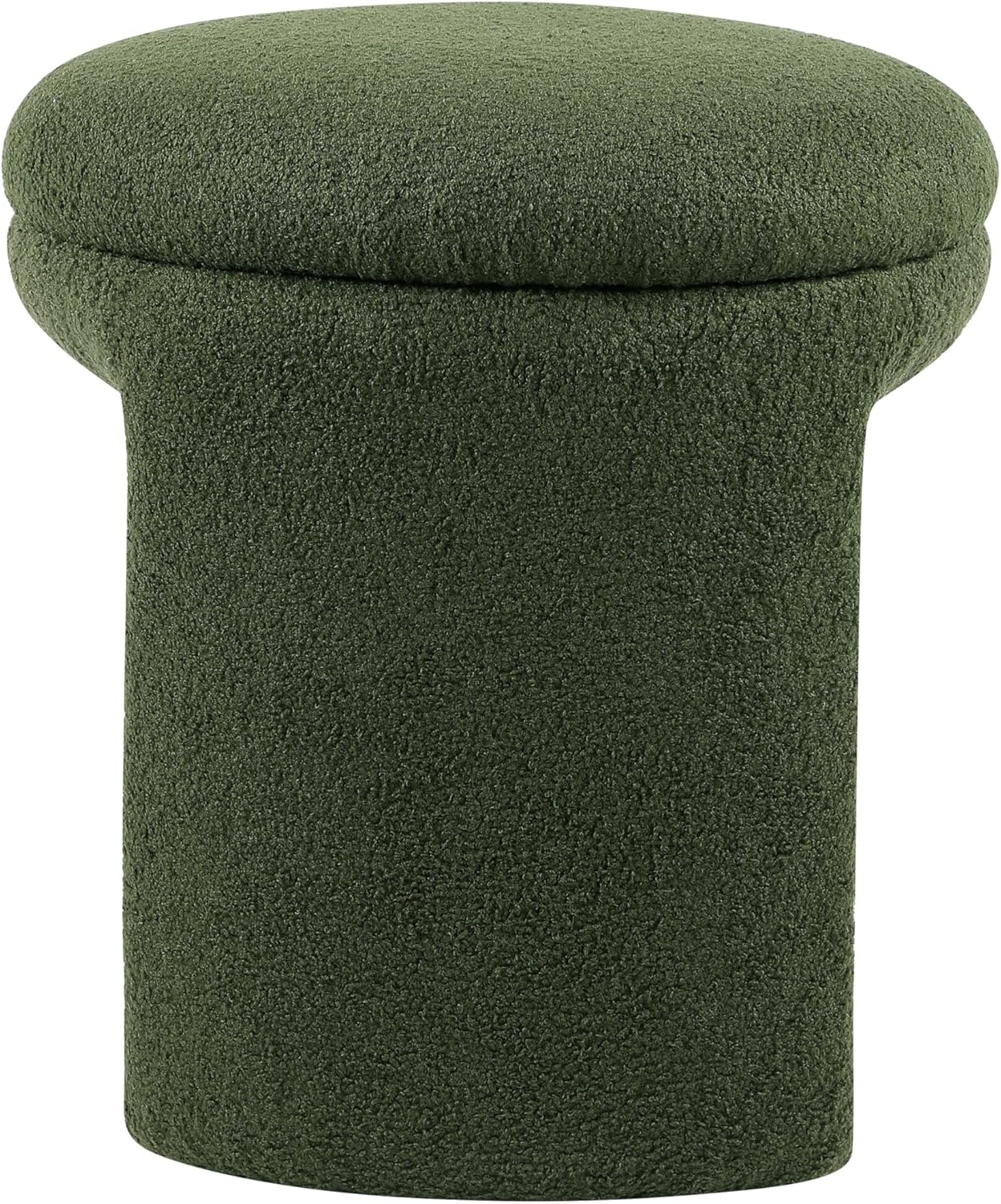 Furniture of America Rami Modern 18-inch Solid Wood Upholstered Ottoman with Pedestal Base, Vanity Stool Chair, Small Foot Stool for Bedroom, Living Room, Entryway, Green