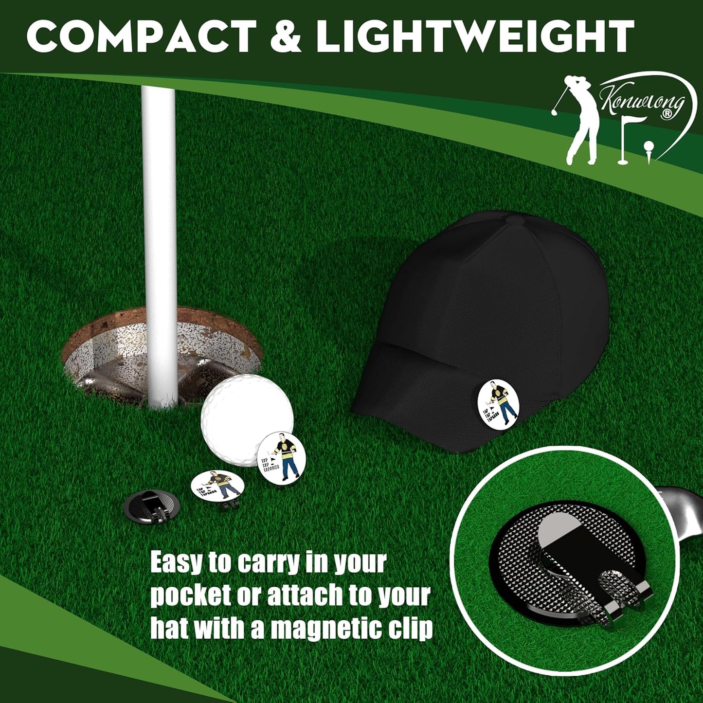 Funny Golf Ball Marker Magnetic Hat Clip for Putting Green | Cool Golf Accessories Golf Gadgets for Men and Women Unique | Personalized Golf Gag Gifts for Golfers Golf Lovers