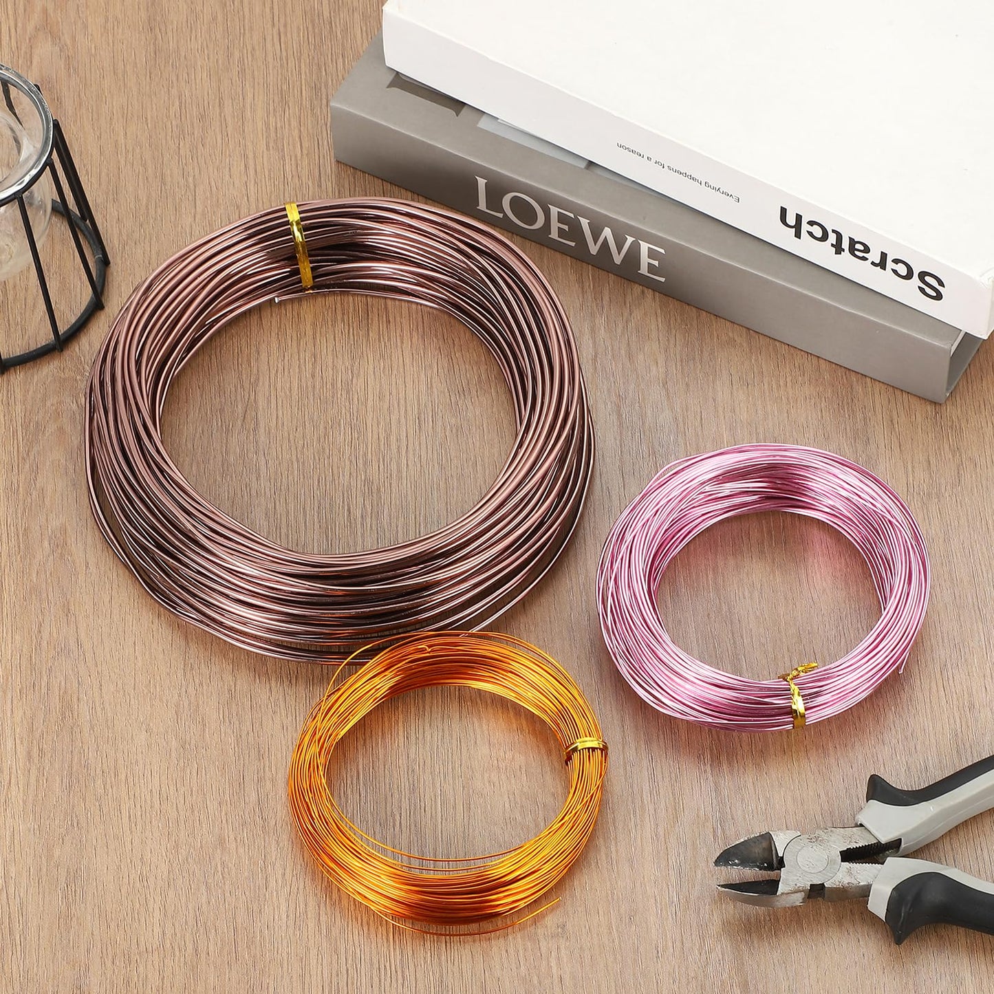 MECCANIXITY 10 Gauge 2.5mm Aluminum Wire, 100 Feet Bendable Metal Craft Armature Wire for Jewelry Making DIY Beading Floral Wreath Wrapping Sculpting, Light Pink