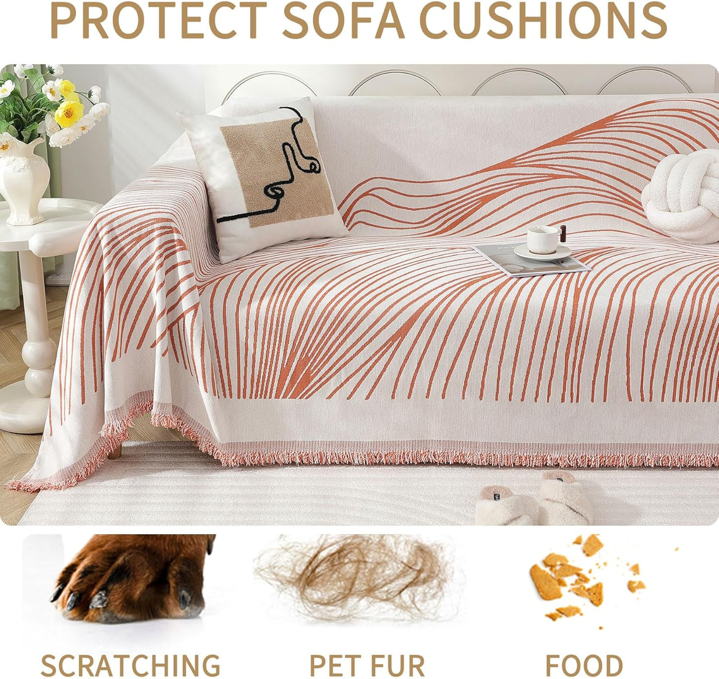 Non Slip Sofa Covers Couch Covers for 3 Cushion Couch Sofa Pet Friendly Washable Couch Covers for Sofa, Soft Thick Sectional Couch Covers L Shape Furniture Protector for Kids, Dogs 71" X118"