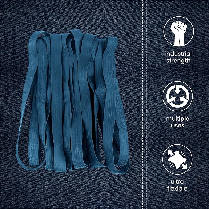 Kitchentoolz 36" Extra Large Rubber Bands for 95-96 Gallon Trash Cans and Moving Blankets – Heavy Duty 6-Pack