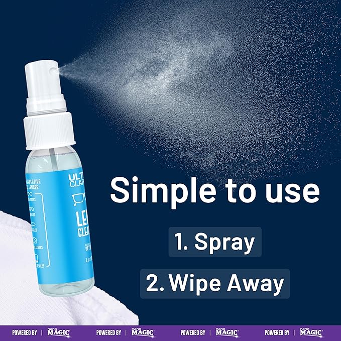 Powered by Nano Magic Eyeglass Lens Cleaning Spray | Ideal for Glasses, Phone, Electronic Screens, Optic Surfaces, Coated Surfaces - Made in USA