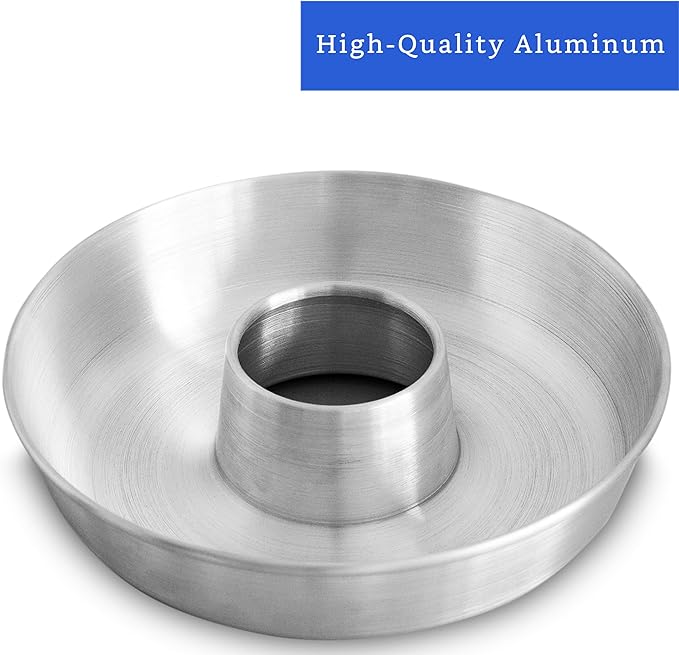 Aluminum Ring Cake Pan (8 in) - Ring Mold Pan - Fluted Tube Pans for Baking Pound Cake - Flan Molds for Baking - Molde para Flan - Molde para Chocoflan - Moldes para Pasteles