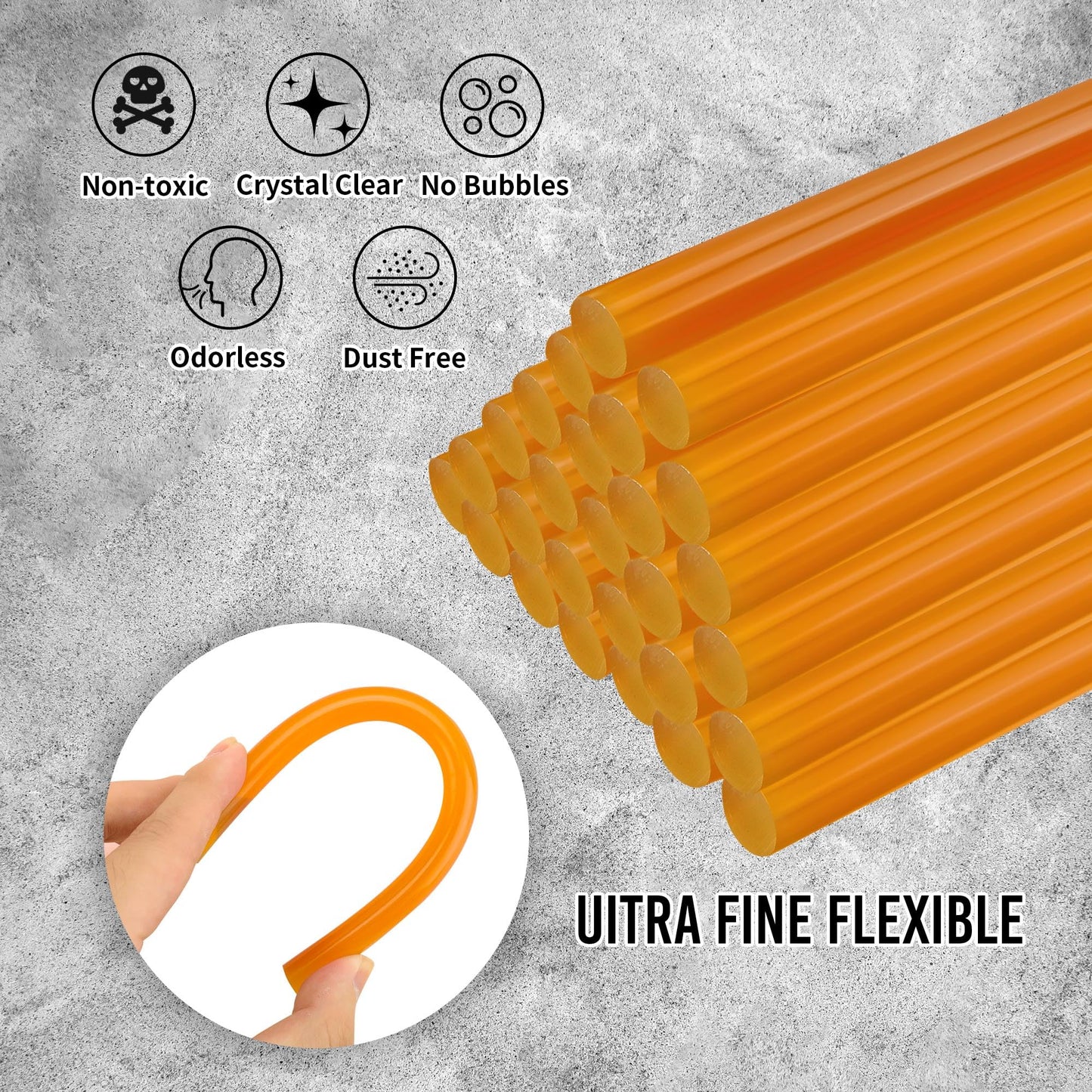 MATUFF 32 Pcs Dent Repair Glue Sticks, 0.43” Dia x 8” Long Yellow Hot Glue Sticks, Paintless Dent Repair Tool Kit PDR Glue Sticks for Craft Gun and Car Body Repair Dent Remover Tool