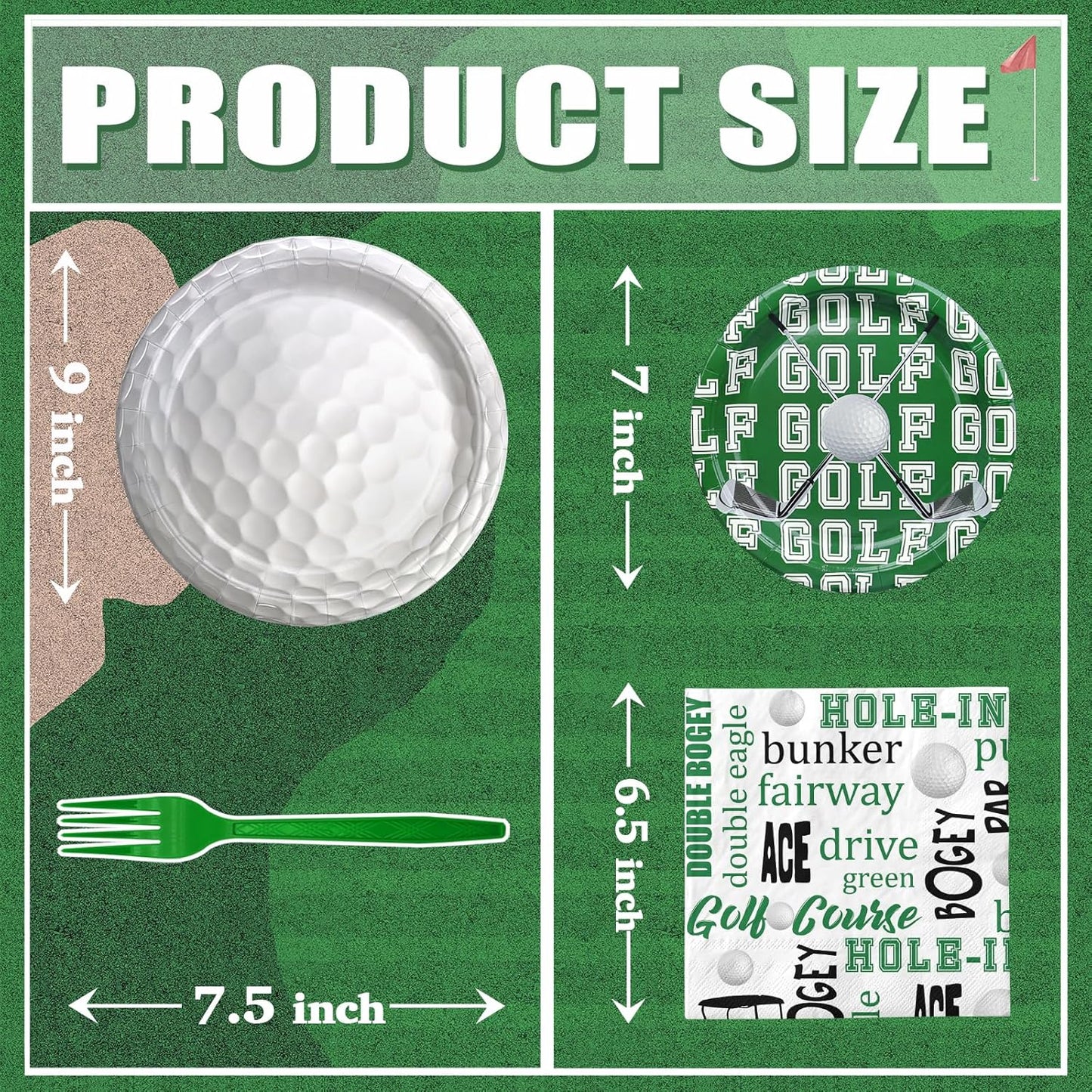 Golf Party Decorations Set - Fun Golf Party Plates, Napkins, and Forks for an Exciting Celebration - Disposable Golf Party Supplies for Birthdays and Events