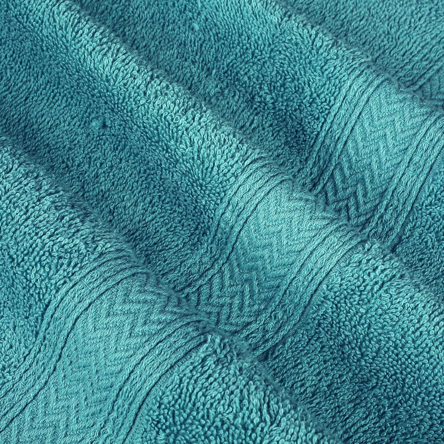 HILLFAIR 24 Piece Bath Towels Set for Bathroom- 100% Cotton 24 PC Bulk Pack Hotel Spa Towel Set- 2 XXL Oversized Big Towels, 4 Bath Towels, 6 Hand Towels, 4 Fingertip Towels, 8 Washcloths: Turquoise